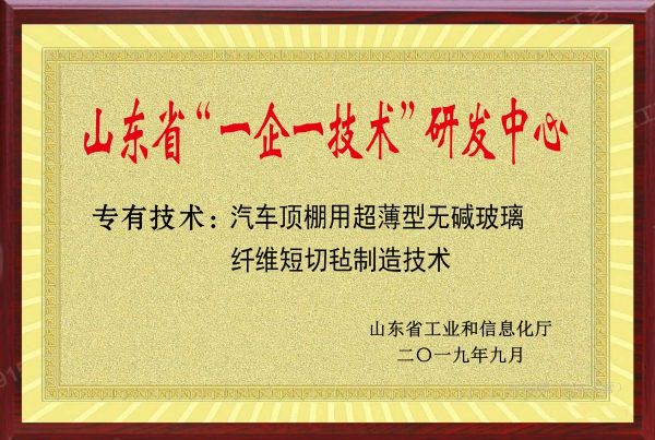 山东省“一企一技术”研发中心